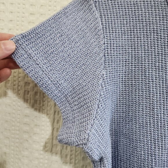 Vintage 90 Design Periwinkle Square Knit Button Front Top Size Small - Picture 8 of 12